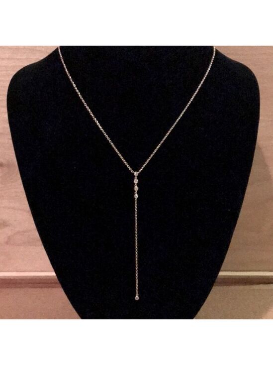 Jewelry - Gold Tone CZ Y Lariat Necklace